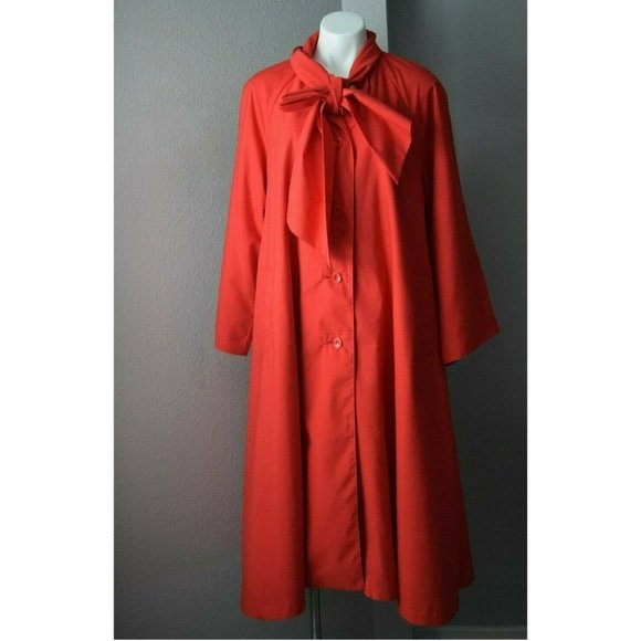 J. Peterman Jackets & Blazers - J. Peterman Long Dress Over Coat Neck Tie Neck
